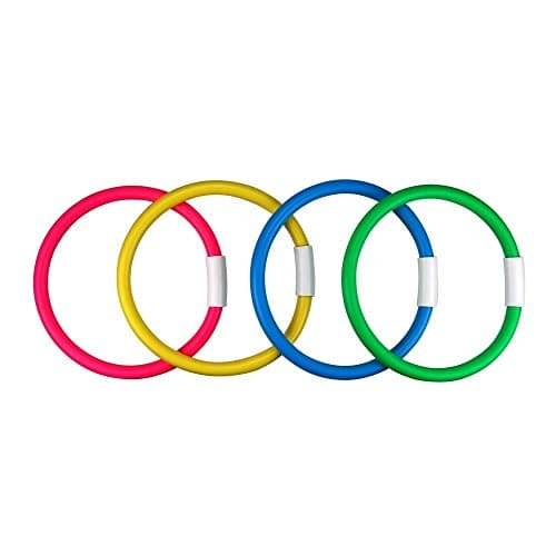 Water Gear Swimming Dive Rings - Bright Color Pool Diving Rings for Kids Games in Swimming Pool - 4 Piece with 6 Inch Diameter Swim Toss Ring Set