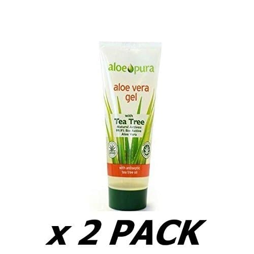ALOE PURA Organic Aloe Vera Gel with Tea Tree 200ml (2 Pack)