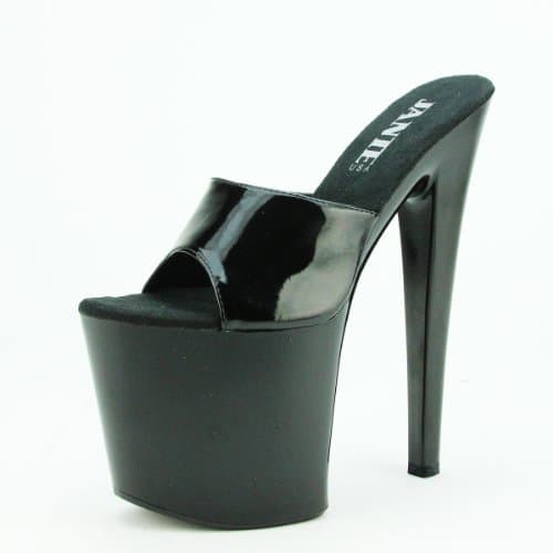 Women's Black Patent Platform High Heel Sandal Shoes - Size 11