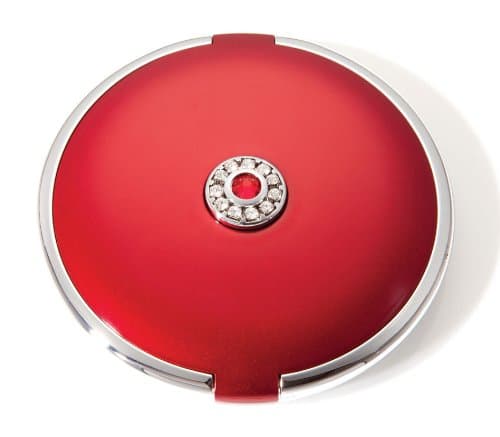 Brandon 7x Crystallized Large Round Compact Mirror - Ruby (M741)