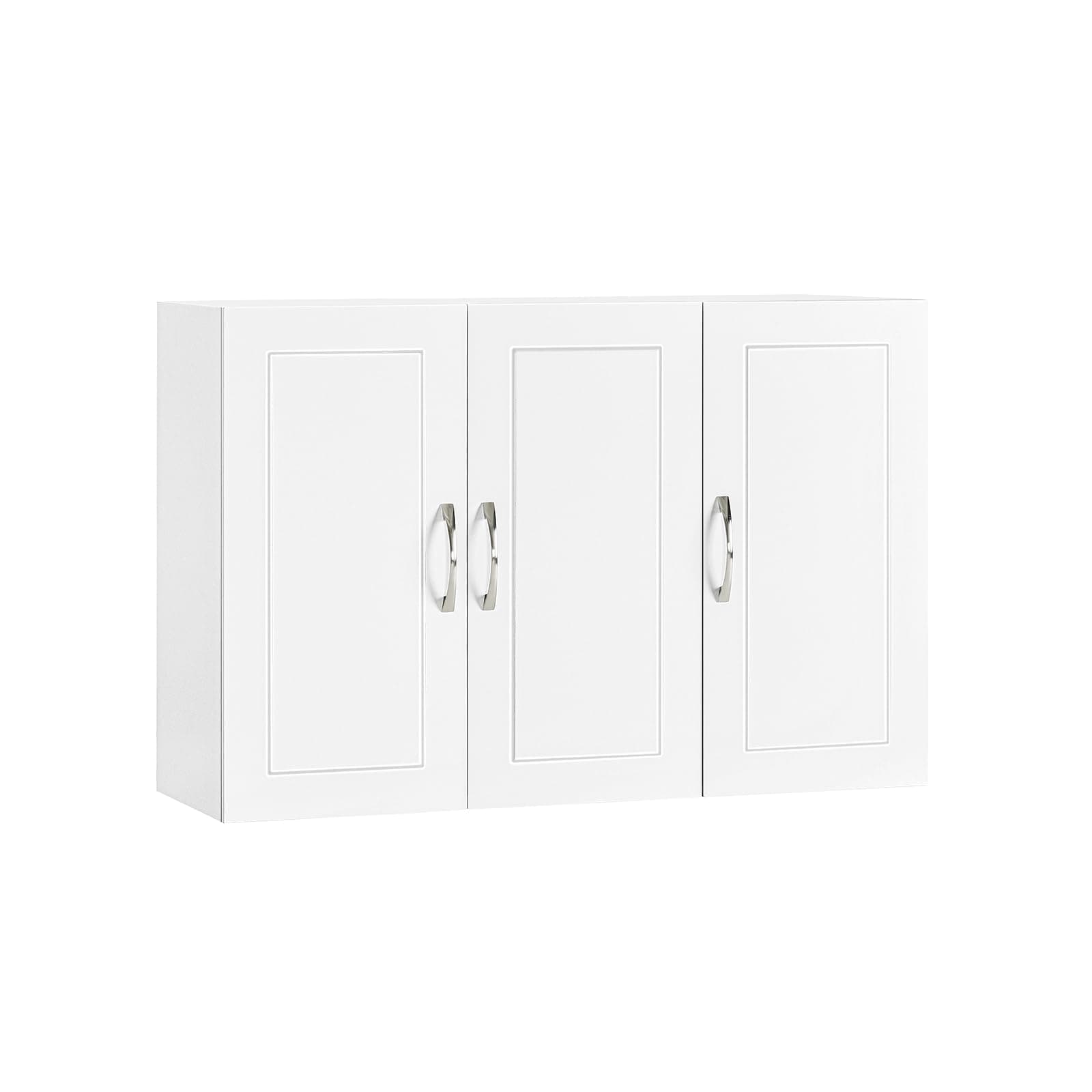 SoBuy Wall Cabinet Laundry Room, Medicine Cabinet for Kitchen Bathroom Garage, Wall Storage Cabinet with Adjustment Shelves, White FRG231-L-W