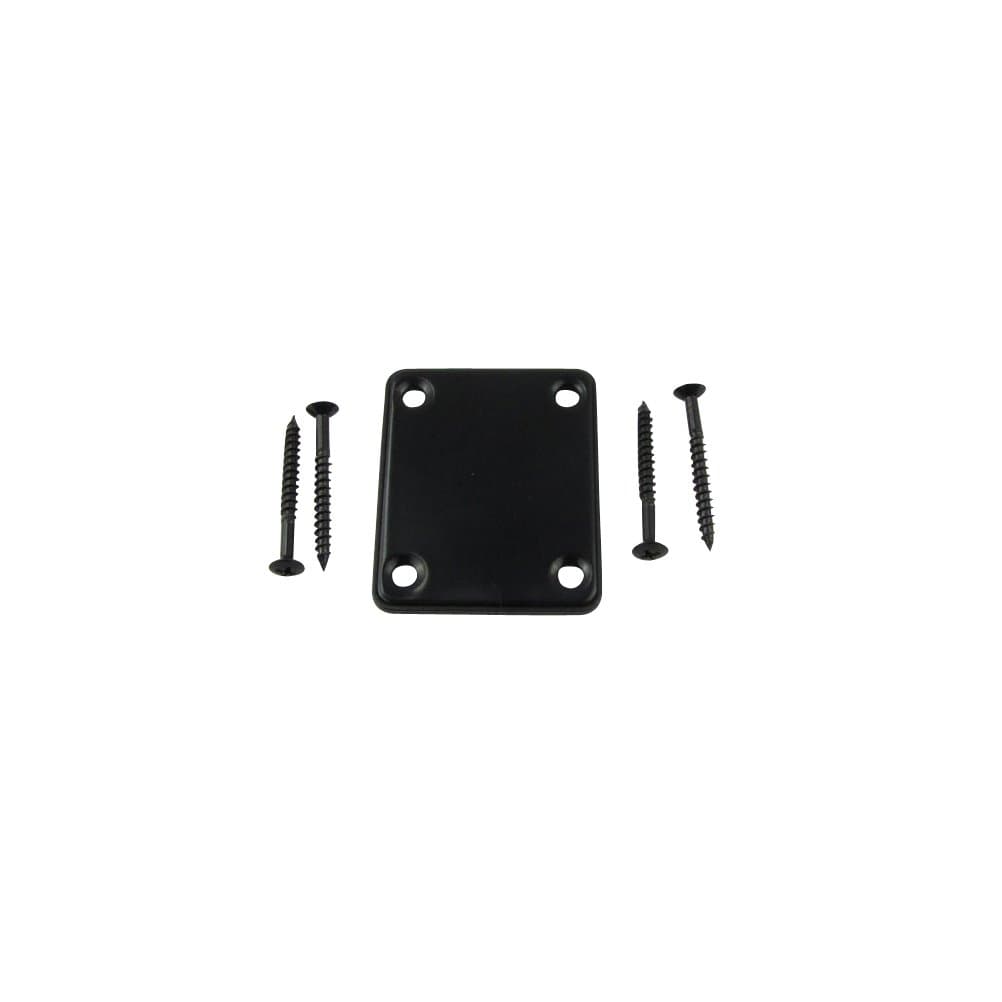Black Metal Neck Plate for Guitar DIY Replacement with Free Screws