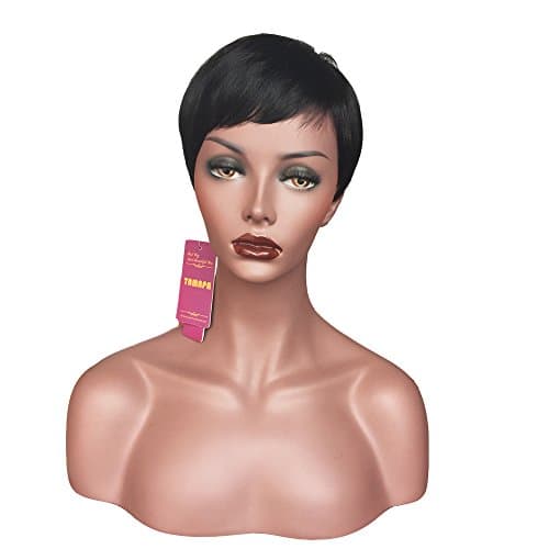 TAMAPA Human Hair Boy Cut Wigs Glueless Natural Hair Short Pixie Wigs for Black Women1b