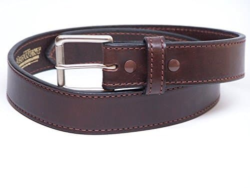 Mens Concealed Carry Leather Gun Belt Made in USA - Brown 42 inch