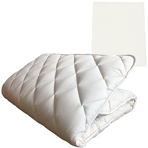 FULI Japanese Traditional Shiki Futon (shikibuton) High Grade Floor Mattress with Mattress Cover (Ivory Milk White), Twin XL. Made in Japan 