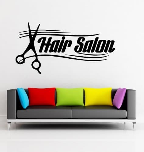 Little Angle Hair Spa Wall Stickers Salon Scissors Barbershop Vinyl Decal (I205)