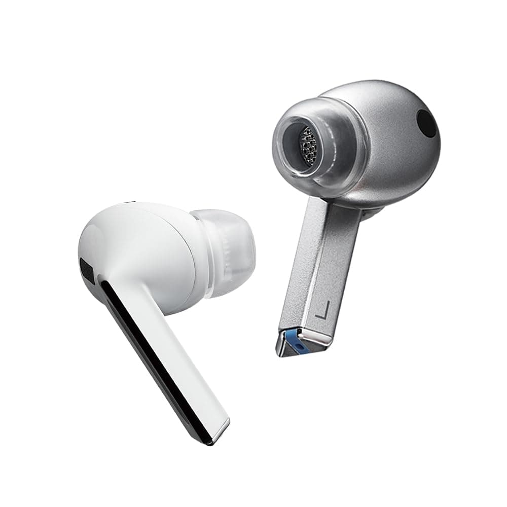 SednaEarfit Crystal for Galaxy Buds 3 Pro - Galaxy Buds Pro 3 Ear Tips - Premium Silicone Earbud Tips for Samsung Galaxy Buds 3 Pro -SMAPP-Certified- Noise Cancellation (2Pair) (Smoky Black, L)