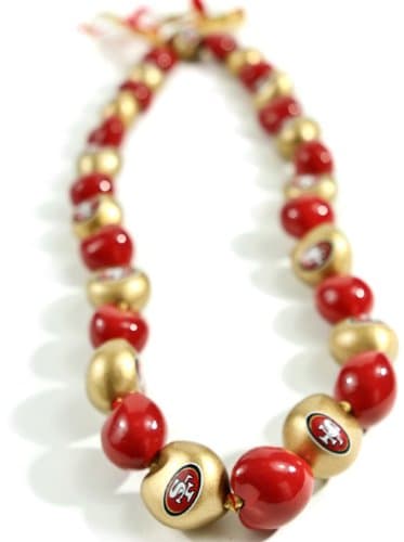 NFL San Francisco 49ers Go Nuts Kukui Nut Lei Necklace