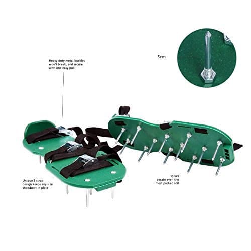 Spiked Garden Shoes Spike Shoes For Aerating Lawn Care Shoe Spikes For Grass Lawn Shoes With Spikes Sandals With Spikes Spike Shoes For Lawn Garden Spike Shoes Lawn Aerator Spike Shoes (Green)