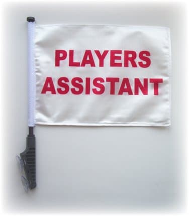 PLAYERS ASSISTANT Golf Cart Flag with SSP Flags EZ STICK On & Off Suction Cup Bracket