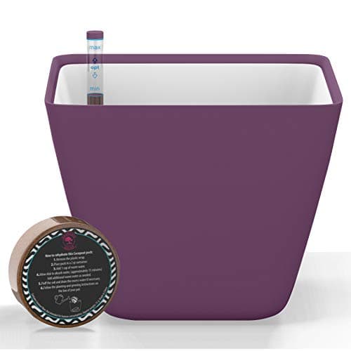 Gardenix Decor 5'' Self Watering pots for Indoor Plants - Flower Pot with Water Level Indicator for Plants, Grow Tracking Tool - Self Watering Planter Plant Pot - Coco Coir - Purple