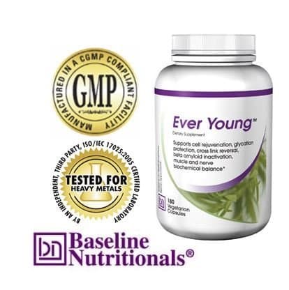 Ever Young - Anti-Aging Nutrition for Skin & Organ Protection with L-Carnosine, Acetyl-L-Carnitine, DMAE by Baseline Nutritionals Health Products