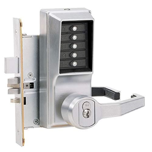 dormakaba - R8148B-26D-41 - Mortise Combination Lever Lock, Key Override, Passage, Lockout, with Deadbolt, 6/7-Pin SFIC