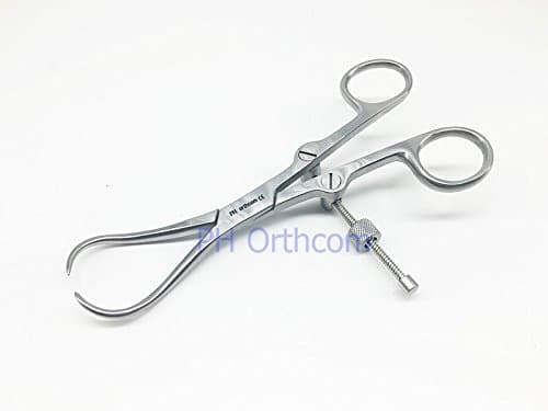 Veterinary instrument Small Fragment Holding Forceps with Self-lock Self-spin 160mm Orthopaedic Instruments