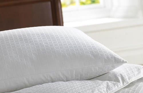 Luxury Twin Pack Jacquard Pillows 100% Cotton Cover with Spiral Hollowfibre Filling