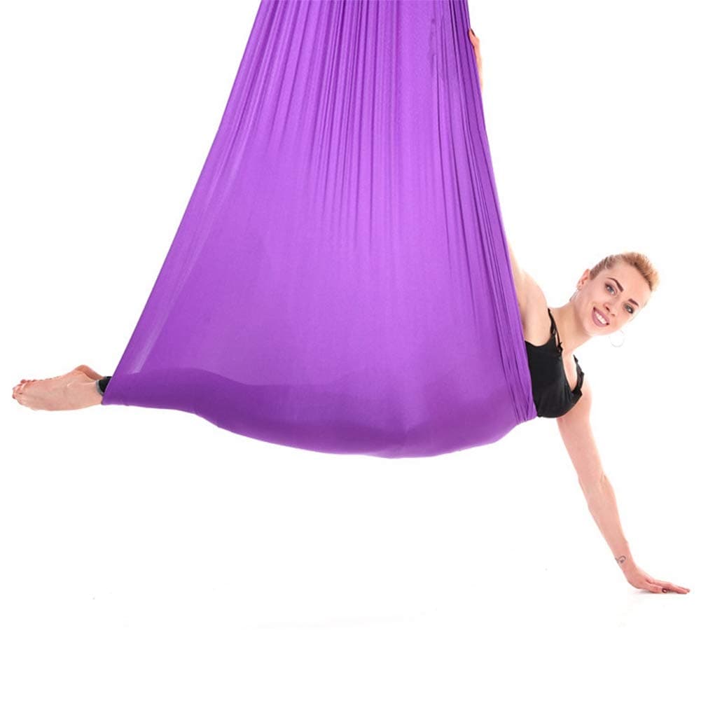 Tihebeyan 2.8m Durable Elastic Aerial Yoga Hammock Yoga Swing/Sling/Inversion Tool Fitness Training Accessory