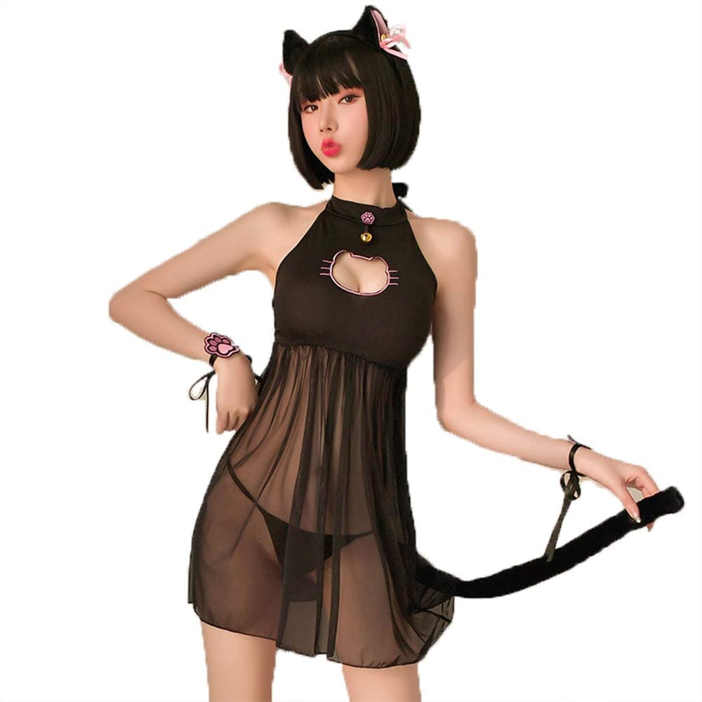 Sexy Cat Cosplay Lingerie Dress Halloween Kawaii Anime Costume Cute Maid Outfit Japanese Lolita Underwear