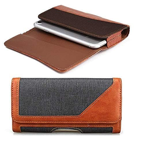 FitSmart Brown Magnetic Lock Phone Belt Bag Cover/Holder Pouch for Huawei P30 VOG-L29, VOG-L09, VOG-L04