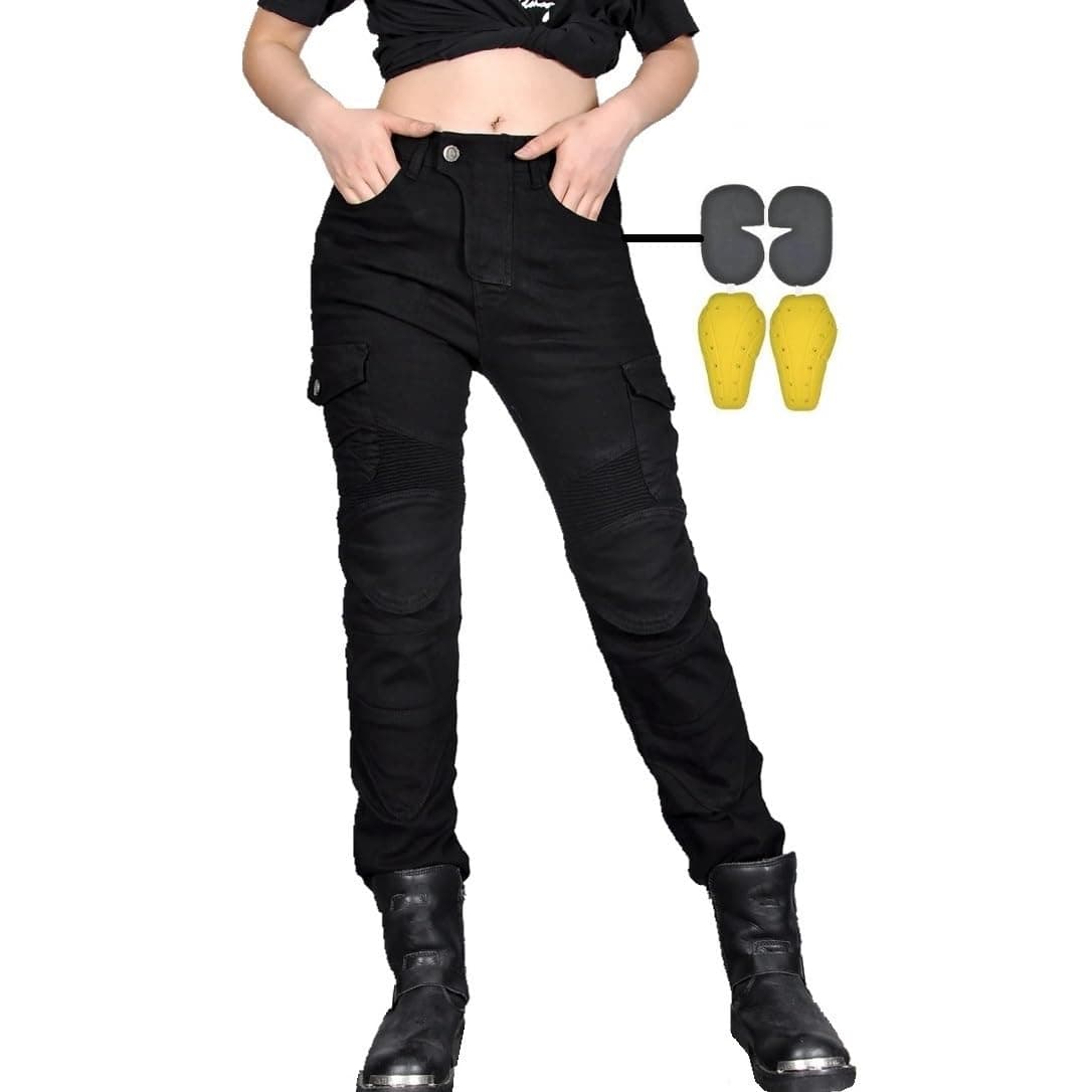 Women Moto Jeans Motorcycle Pants Motorbike Biker Trousers