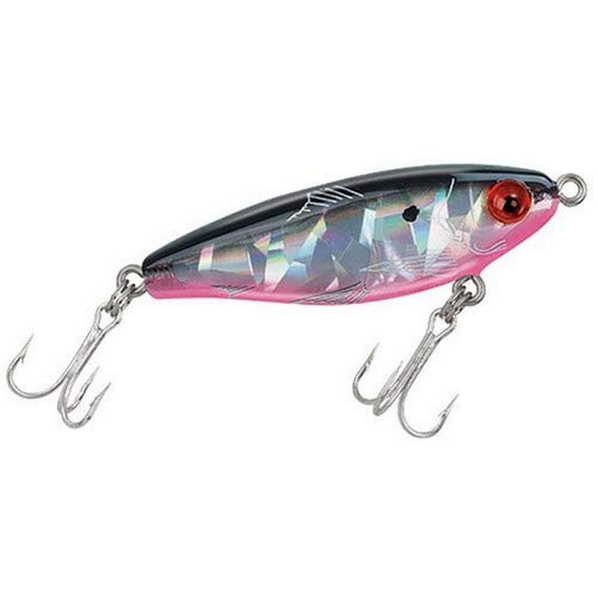 17MRBG-706SBG MirrOdine Fishing Plugs, 2 5/8 Inch , 3/8 oz, Black Back Pink Belly/Silver Broken Glass