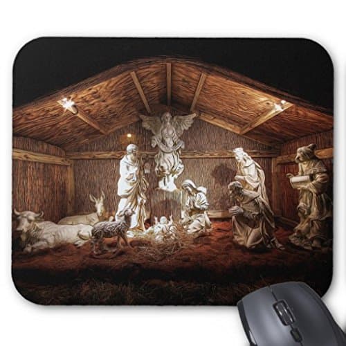 Christmas Baby Jesus Rectangle Non-slip Rubber Mouse Pad 9"x 7"