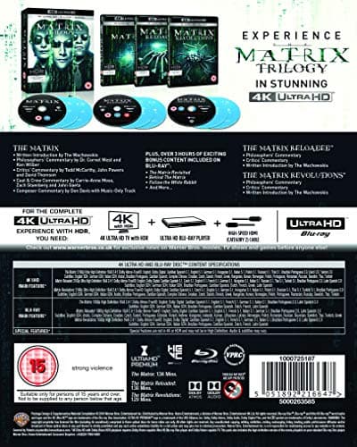 The Matrix Trilogy [4K Ultra-HD] [1999] [Blu-ray]