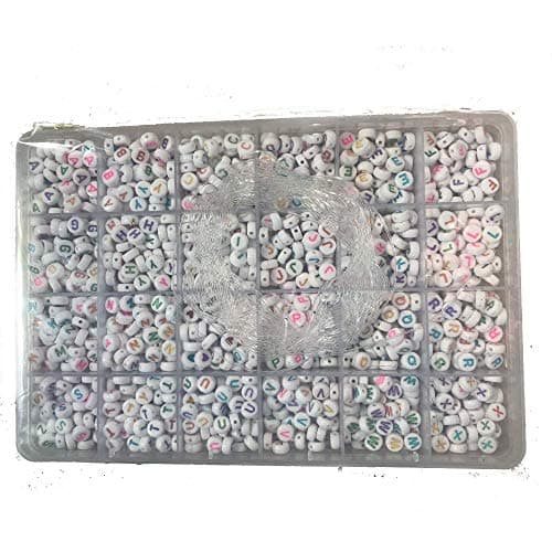 DIY Beads Set Alphabet Beads Colorful Mixed Acrylic Plastic Beads Assorted Alphabet Letter Beads for DIY Bracelets, Necklaces, Key Chains and Jewelry