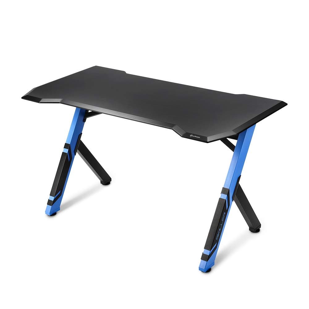 Sharkoon Skiller SGD1 Gaming Desk, Robust and Adjustable, Integrated Cable Management - Black/Blue