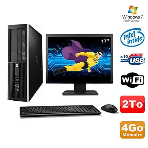 Lot PC HP Elite 6000 Pro SFF E5400 2.7 GHz 4GB Disk 2To WIFI W7 Pro + Screen 17"