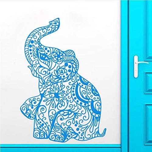 Cczxfcc Wall Sticker Elephant Indian Yoga Removable Ganesha Mandala Vinyl Living Room Decor Kids Baby Bedroom Design Wall Decals 57 X 76Cm