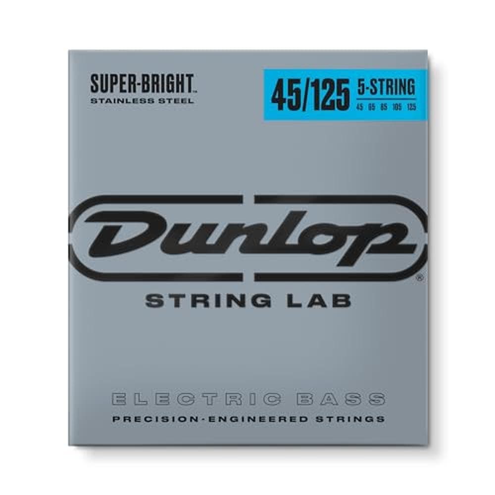 Jim Dunlop Super Bright Stainless Steel Bass Strings 45-125 | 5-String