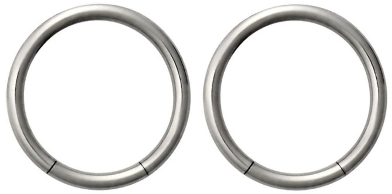 Forbidden Body Jewelry Set of 14g 3/8 Inch Surgical Steel Seamless Segment Hoop Piercing Rings