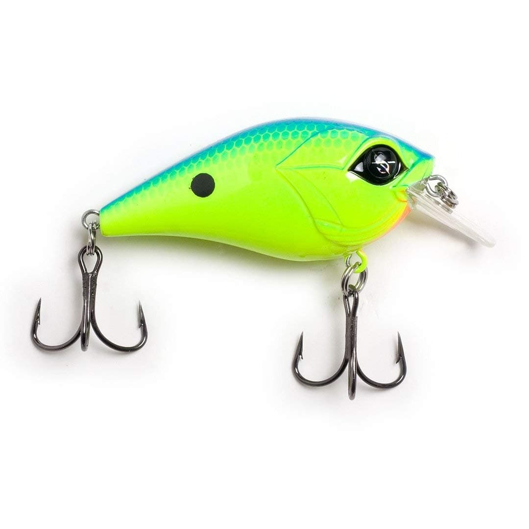 Googan Squad, Banger, Bass Crankbait, 2-1/4 in, 3/8 oz, Chartreuse Blue Back, Freshwater Fishing Lure