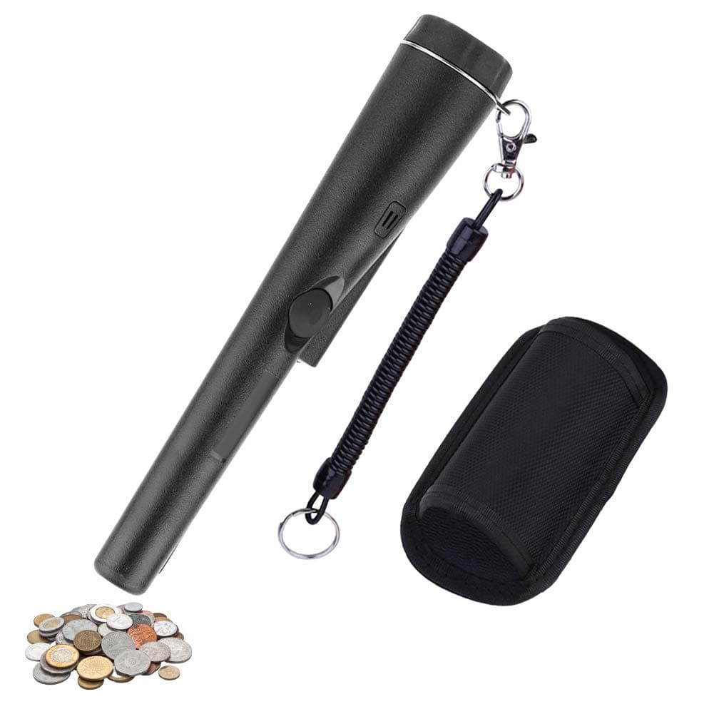 Xueliee Metal Detector Pinpointer - Waterproof 360°Search Treasure Pinpointing Finder Probe with Belt Holster for Adults and Kids (Black)