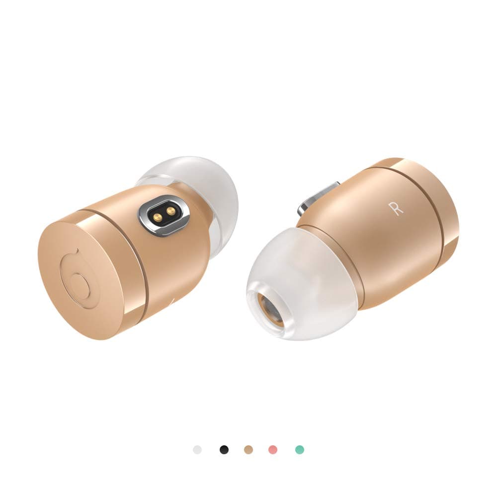 Crazybaby Nano 1S True Wireless Earbuds Bluetooth 5.0 Wireless Headphone 15H Play Time Stereo Sound Headset IPX4 SweatProof In-Ear Sports Earphones Built-in Microphone with Charging Capsule (Gold)