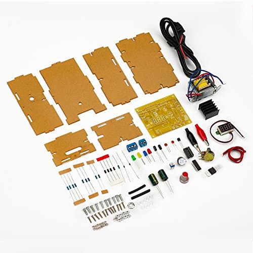 LM317 DIY 220V Adjustable Voltage Power Supply Kit 1.25V-12.5V Step-Down Power Supply Module Soldering Kit with Transparent Case