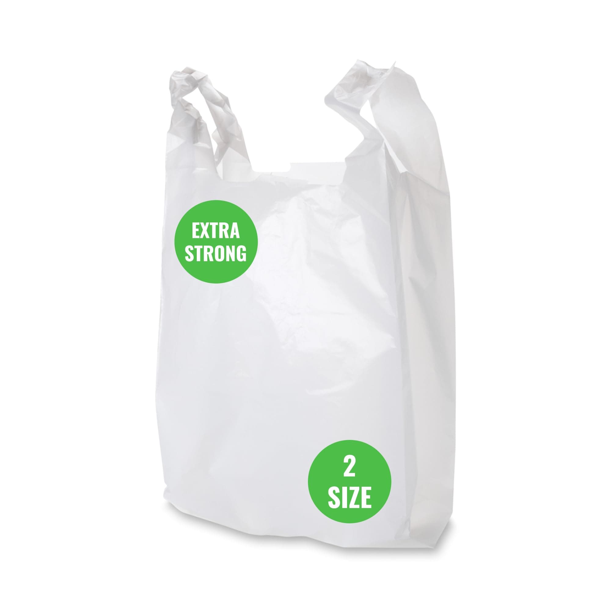 100 x Strong Medium White Plastic Vest Carrier Bags 10x15x18" *FREE P&P!*