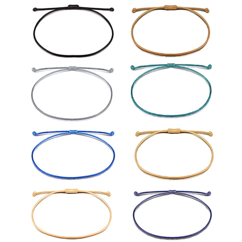 Shonyin 8 Pcs Handmade String Bracelets Friendship Gifts for Women Girls Men Birthday Party Favor