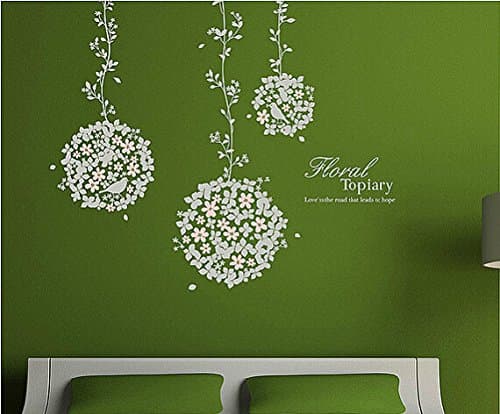 YYone Flowers Wall Decal, Floral Wall Stickers, Removable Decal, Fashion Bedroom Decor, Wall Nural, Nature Floral Wall Decal