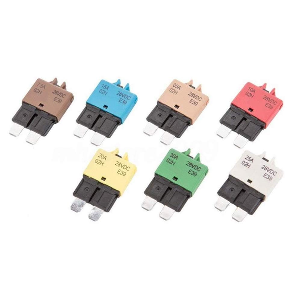 15A Fuse 12v/24v Fits Circuit Breaker Blade 5-30a Automotive Car Kit Resettable Inline Fuse Holder Protection Stereo Manual Reset