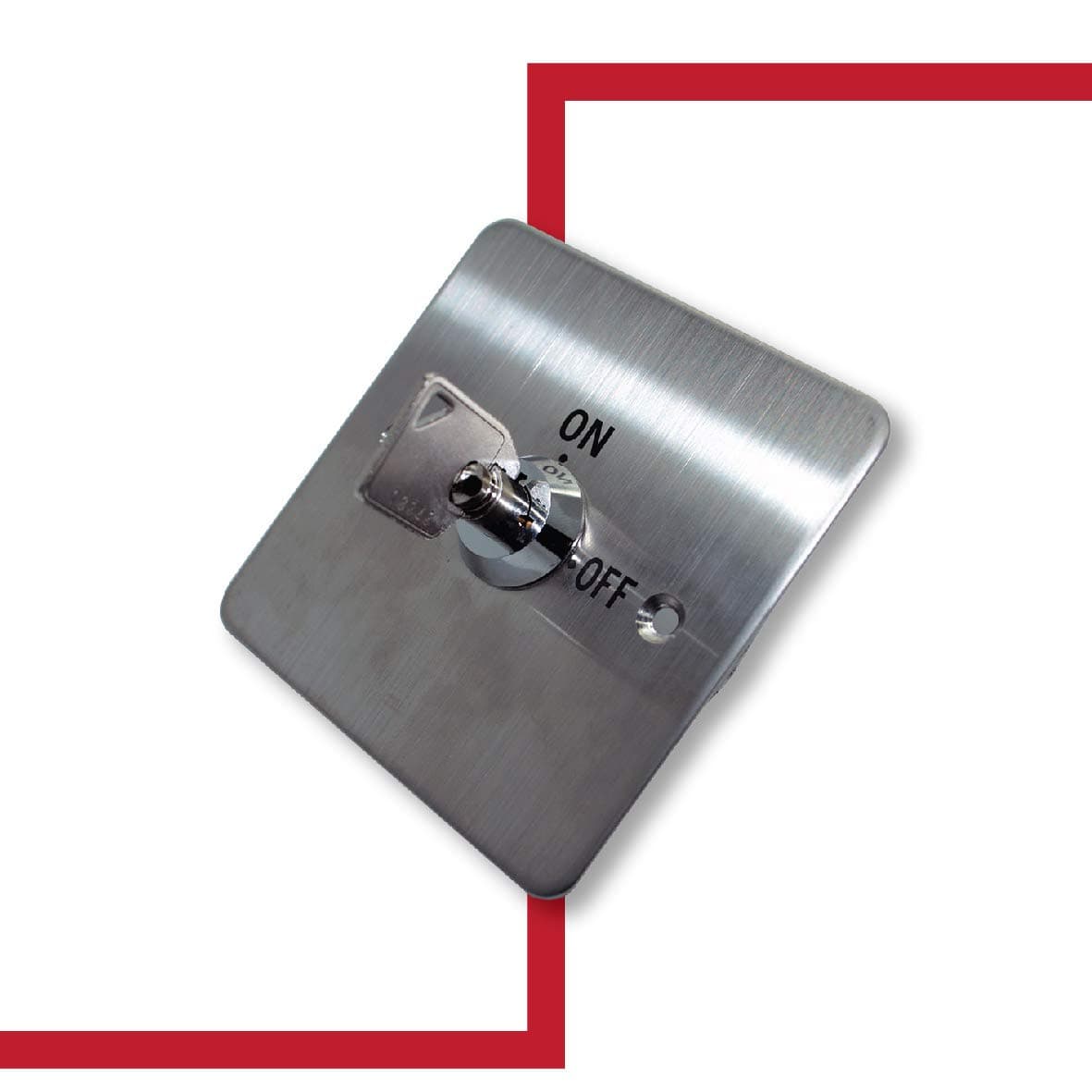 Access Control ON & Off Exit Door Lock Emergency Release Tubular Key Switch Stainless Steel N/O, N/C, COM with Back Box Included Weather-Resistant