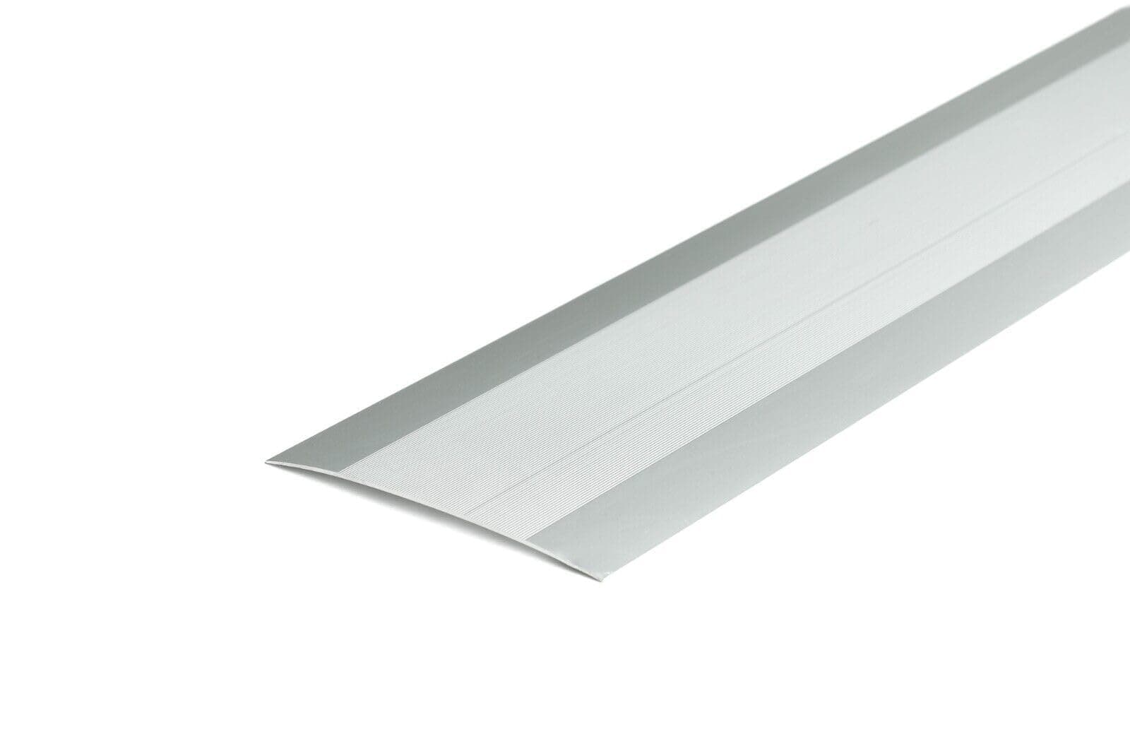 Self-Adhesive Aluminium Threshold Strip 100 mm × 930 mm (3.93 in × 36.61 in) Grooved Wide Profile Silver TMW Profiles (Silver)