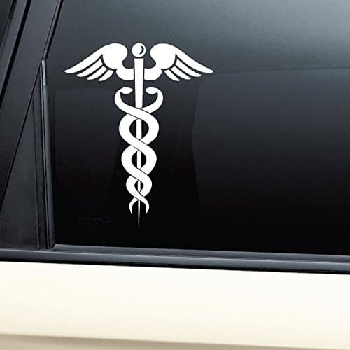 Caduceus Snake Medical Emblem Vinyl Decal Laptop Car Truck Bumper Window Sticker