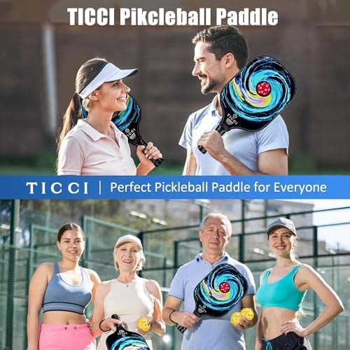 Pickleball Paddles Set of 2, USAPA Approved Fiberglass Pickleball Set with 4 Balls & Carry Bag, Lightweight Rackets for Beginners & Adults