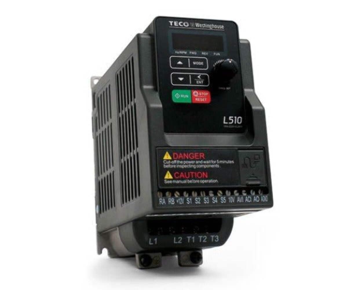 Teco Variable Frequency Drive, 1 HP, 115 Volts 1 Phase Input, 230 Volts 3 Phase Output, L510-101-H1, VFD Inverter for AC motor control