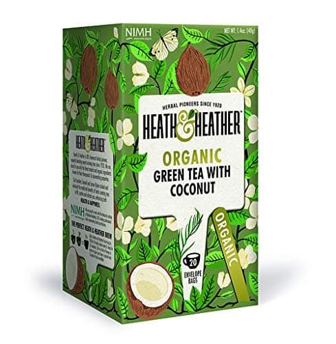 Organic Green Tea with Coconut| 20 bags per Pack| USDA Certified Organic| Natural Coconut Flavoring With No Additives/Sugar| Vegan, Vegetarian, Allergen-Free, Kosher Chai