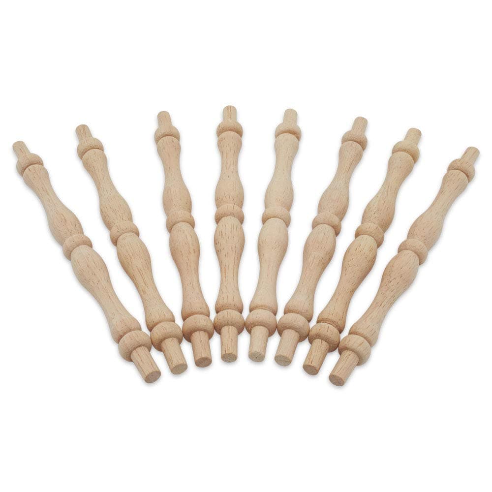 Wooden Baluster Spindles 5-3/4", Pack of 10 Oak Wood Spindles for Crafts, Woodworking, and Furniture, by Woodpeckers