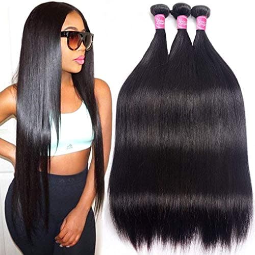 Gracelength Brazilian Hair 3 Bundles 20 22 24 Inches 8A Virgin Unprocessed Straight Human Hair Natural Black Brazilian Straight Hair