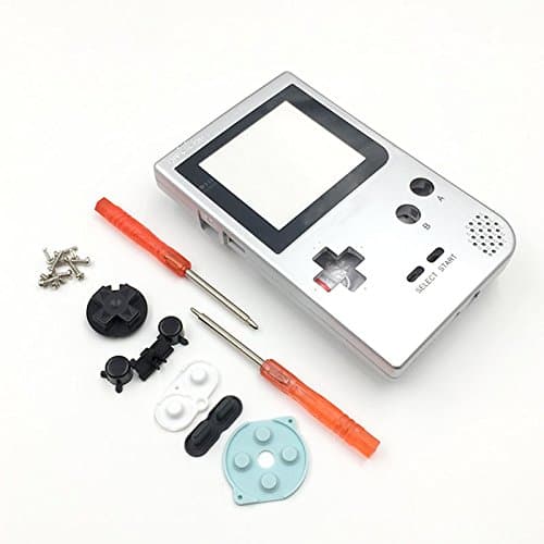 Replacement Complete Full Housing Shell Case Cover Part for Gameboy Pocket GBP （Silver）