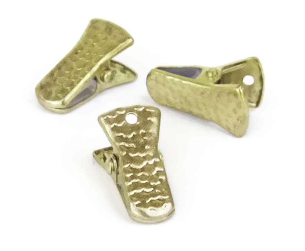 Metal Bulldog Clips for ID Badge Holders Lanyards Jewelry - Mini Alligator Grip Style (Gold Pack of 20)